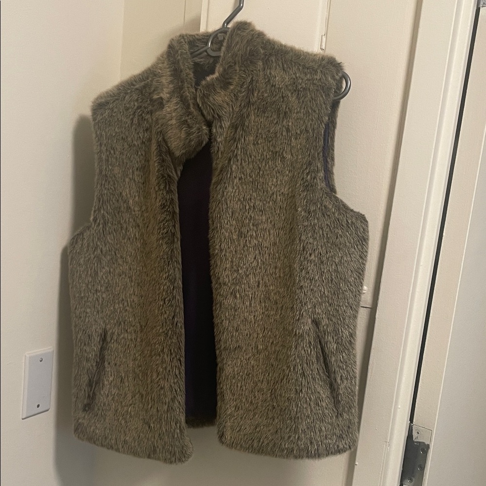 Faux Fur Vest in Brown